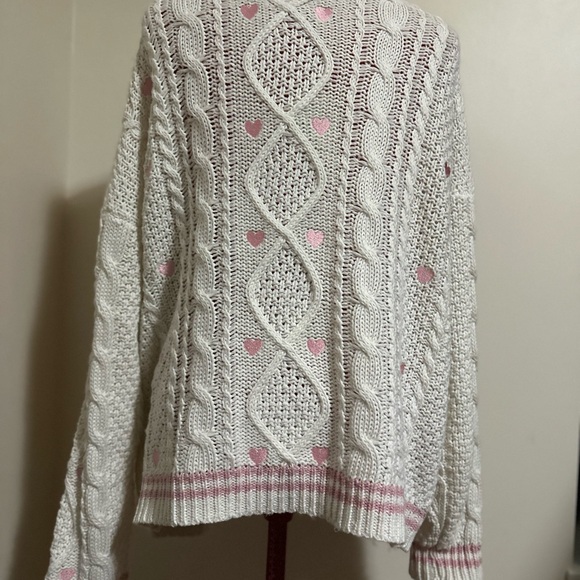 Taylor Swift Lover White and Pink Knit Cardigan - Picture 4 of 4